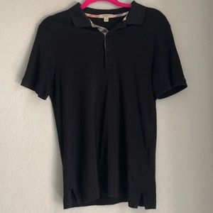 Burberry  mens black polo shirt size S